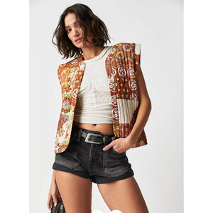 Free People Spell Cha Cha Quilted Vest Medium NWT